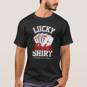 ラッキートランプのポーカーおもしろいトランプのポーカープレーヤーカード Tシャツ