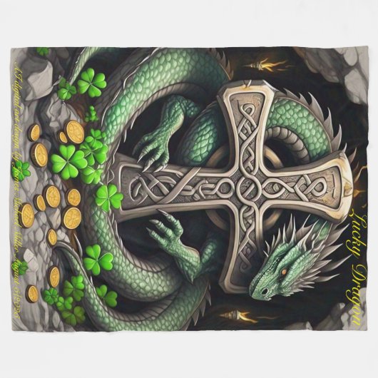 ラッキードラゴンフリースブランケット フリースブランケット (正面(横))