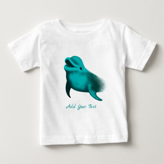 ラッキードルフィン – テキストの追加 ベビーTシャツ (正面)
