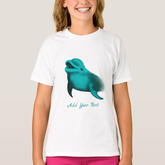 ラッキードルフィン – テキストの追加 Tシャツ (正面)