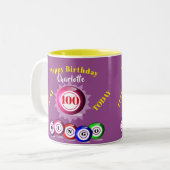 ラッキーナンバービンゴテーマ誕生日 ツートーンマグカップ (正面左)