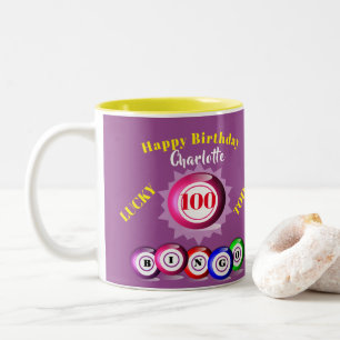 ラッキーナンバービンゴテーマ誕生日 ツートーンマグカップ