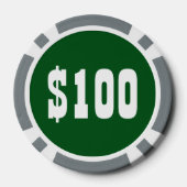 ラッキーナンバー付きカジノルーレットホイール ポーカーチップ (裏面)