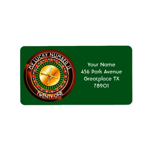 ラッキーナンバー付きカジノルーレットホイール ラベル (正面)