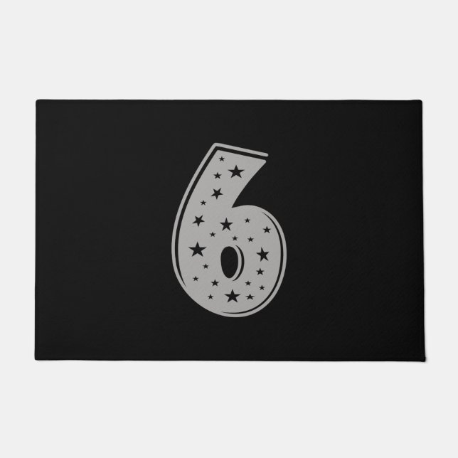 ラッキーナンバー6ハッピーバースデー ドアマット (正面)