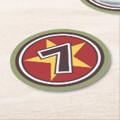 ラッキーナンバー7 ラウンドペーパーコースター (アングル)