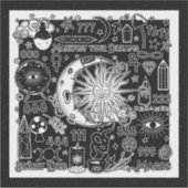 ラッキーナンバー マニフェスト 魔法 黒と白 シール (正面)