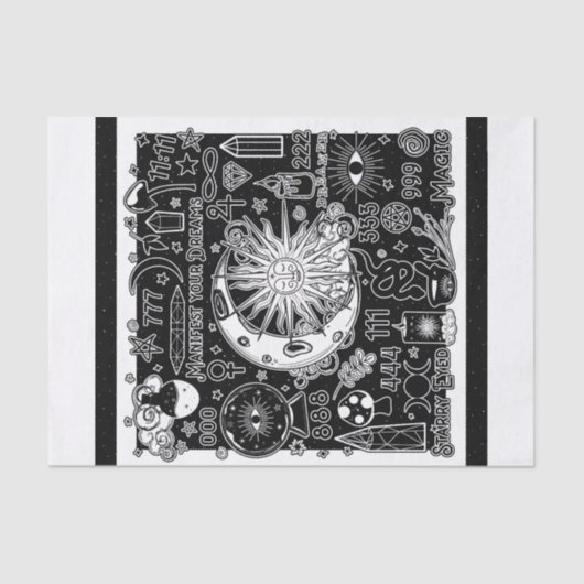 ラッキーナンバー マニフェスト 魔法 黒と白 薄葉紙 (正面)