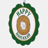 ラッキーハッピーハヌカーハヌカー(ユダヤ教の祭り)ユダヤ教の休日 オーナメントカード (左)