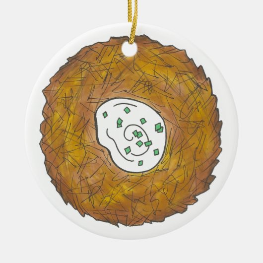 ラッキーハッピーハヌカーハヌカー(ユダヤ教の祭り)ユダヤ教の休日 セラミックオーナメント (正面)