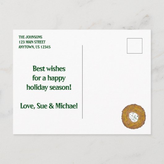 ラッキーハッピーハヌカーハヌカー(ユダヤ教の祭り)ユダヤ教の休日 案内ポストカード (裏面)