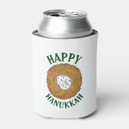 ラッキーハッピーハヌカーハヌカー(ユダヤ教の祭り)ユダヤ教の休日 缶クーラー (缶正面)