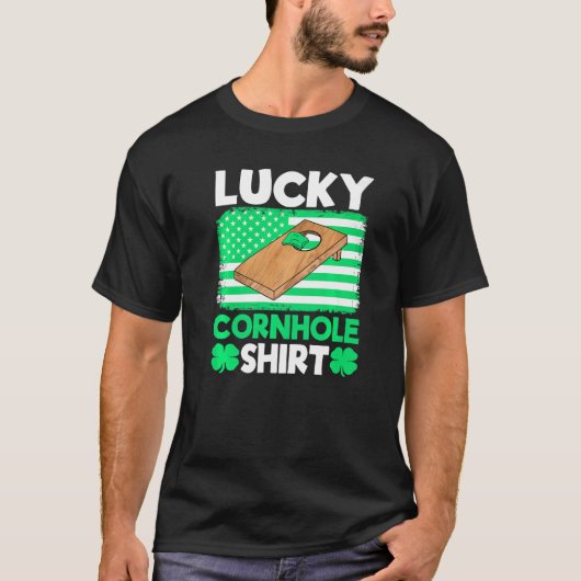 ラッキーハトコーン チーム用コーンホール豆袋 コーンホール Tシャツ (正面)