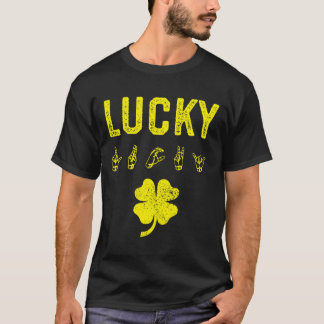 ラッキーハンドサイン・ろう者認知・聖パトリックの日 Tシャツ