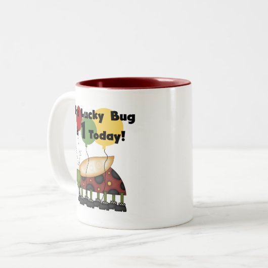 ラッキーバグは誕生日Tシャツとギフト一つ ツートーンマグカップ (正面左)
