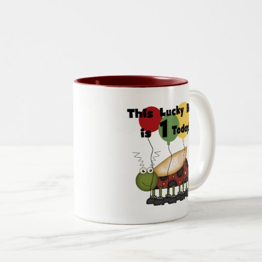 ラッキーバグは誕生日Tシャツとギフト一つ ツートーンマグカップ (正面右)