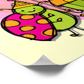 ラッキーバグカップケーキ誕生日Tシャツとギフト ポスター (角)