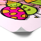 ラッキーバグカップケーキ1st誕生日Tシャツ&ギフト ポスター (角)