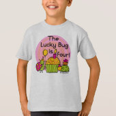ラッキーバグカップケーキ4th誕生日Tシャツとギフト Tシャツ (正面)