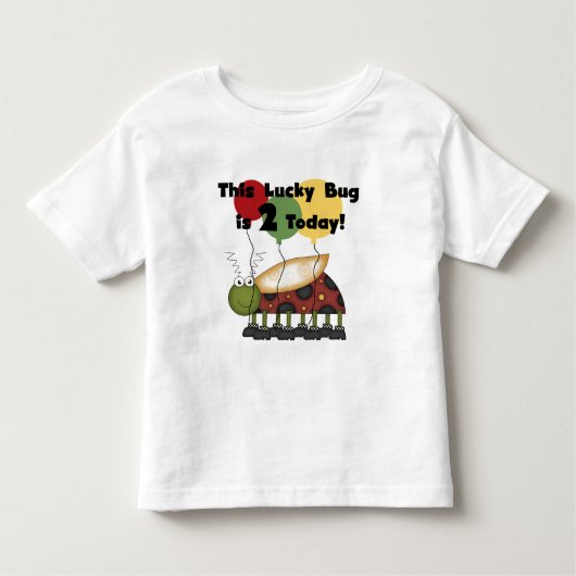 ラッキーバグ2回目の誕生日Tシャツとギフト トドラーTシャツ (正面)