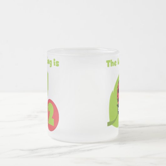 ラッキーバグ2回目の誕生日Tシャツとギフト フロストグラスマグカップ (中央)