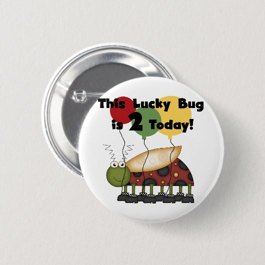 ラッキーバグ2回目の誕生日Tシャツとギフト 缶バッジ (正面&裏面)
