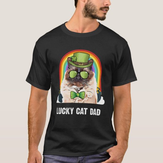 ラッキーバリ島ジャワ猫パパSt patricks day Tシャツ (正面)