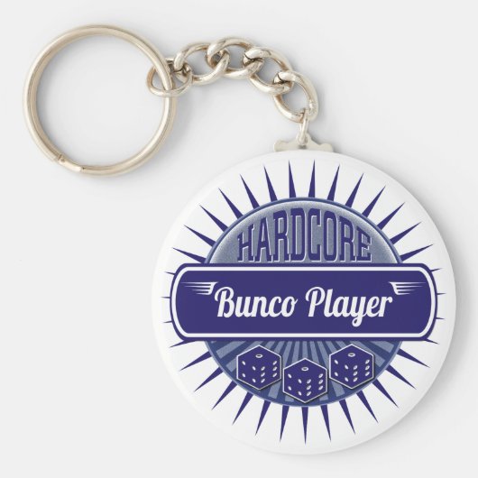 ラッキーバンコサイコロブルーヴィンテージレトロパーティーゲーム キーホルダー (正面)