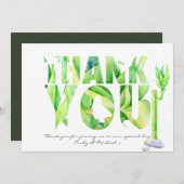 ラッキーバンブーサンキューグリーンウォーター色 サンキューカード (正面/裏面)