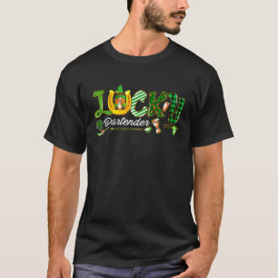 ラッキーバーテンダーハッピーセントパトリックデーバおもしろいーテ Tシャツ