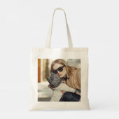 ラッキーパグ母の聖パトリックの日の写真パーソナライズされた トートバッグ (裏面)