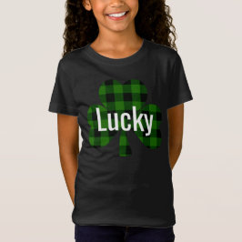ラッキーパトリックのシャムロック | グリーンプラッド Tシャツ