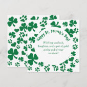 ラッキーパーズ セントパトリックデー カード シャムロック柄 (正面/裏面)
