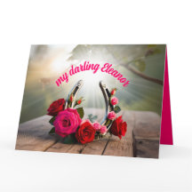 ラッキーパーソナライズされたな蹄鉄とバラの愛