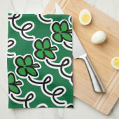 ラッキーパーソナライズされたアイリッシュクローバー付きキッチンタオル キッチンタオル (四つ折り)