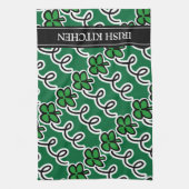 ラッキーパーソナライズされたアイリッシュクローバー付きキッチンタオル キッチンタオル (縦)