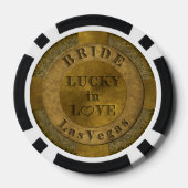ラッキーパーソナライズされたインラブラスベガストランプのポーカーチップ ポーカーチップ (裏面)