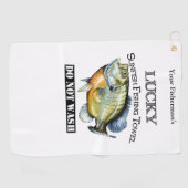 ラッキーパーソナライズされたサンフィッシュ魚釣りタオル ゴルフタオル (横)