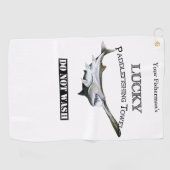 ラッキーパーソナライズされたパドレフィッシュ魚釣りタオル ゴルフタオル (横)