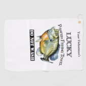 ラッキーパーソナライズされたパンフィッシュ魚釣りタオル ゴルフタオル (横)