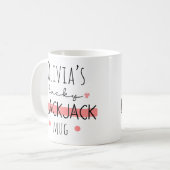 ラッキーパーソナライズされたブラックジャック・マググ コーヒーマグカップ (正面左)