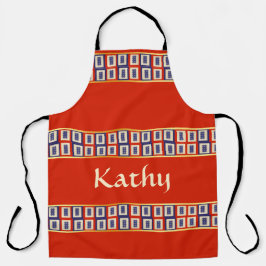 ラッキーパーソナライズされたブルー8輪麻雀タイル エプロン