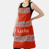 ラッキーパーソナライズされたブルー8輪麻雀タイル エプロン (インサイチュ)