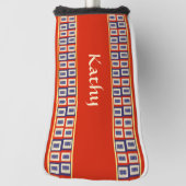 ラッキーパーソナライズされたブルー8輪麻雀タイル ゴルフヘッドカバー (回転90)