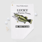ラッキーパーソナライズされたベース魚釣りタオル ゴルフタオル (インサイチュ)