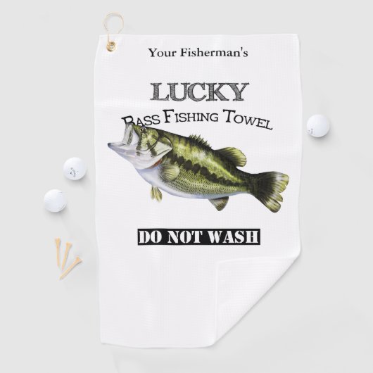 ラッキーパーソナライズされたベース魚釣りタオル ゴルフタオル (インサイチュ)