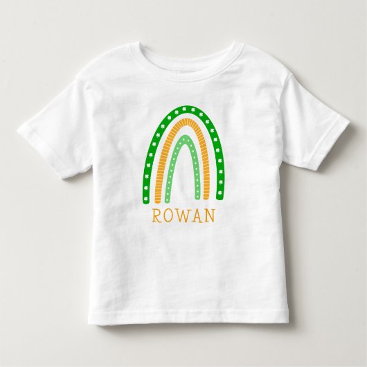 ラッキーパーソナライズされたレインボーセントパトリックの日 トドラーTシャツ (正面)