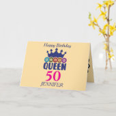 ラッキービンゴの女王 誕生日 カード (黄色い花)