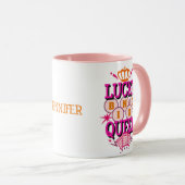 ラッキービンゴクイーン/編集可能な名前 マグカップ (正面右)