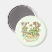 ラッキービーブスカラフル – クローバー&ゴールデンホースシュー マグネット (正面/裏面)